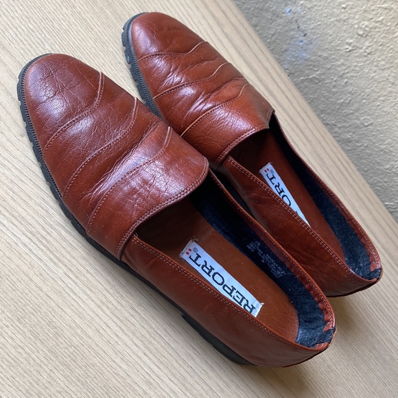 Vintage Women’s Loafers Leather Brown size 10 90s 80s Report - Picture 12 of 17